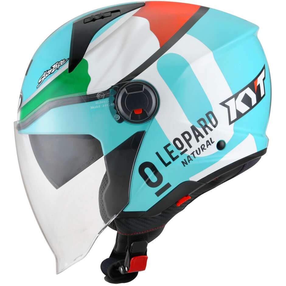 Kyt D-CITY LEOPARD REPLICA TRICOLORE Jet Motorcycle Helmet