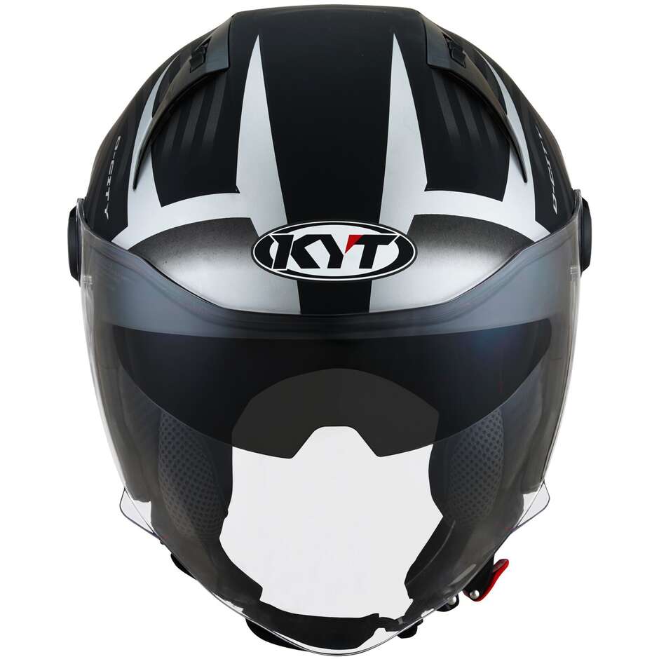 KYT D-CITY LUCENT Jet Motorradhelm Mattschwarz Silber