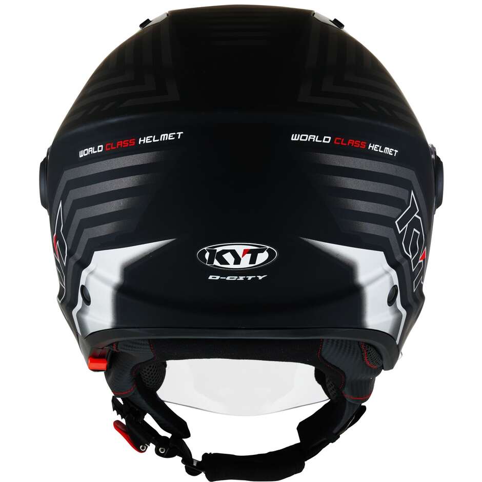 KYT D-CITY LUCENT Jet Motorradhelm Mattschwarz Silber