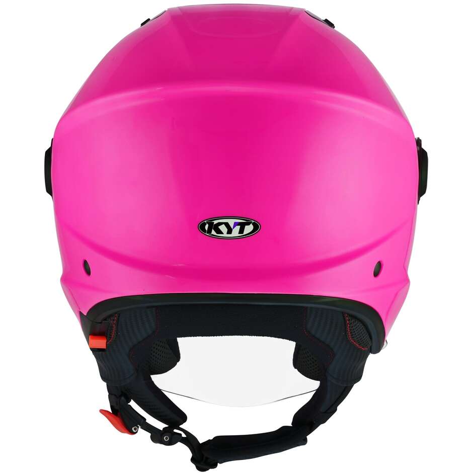 KYT D-CITY PLAIN Jet Motorcycle Helmet Fuchsia Fluo