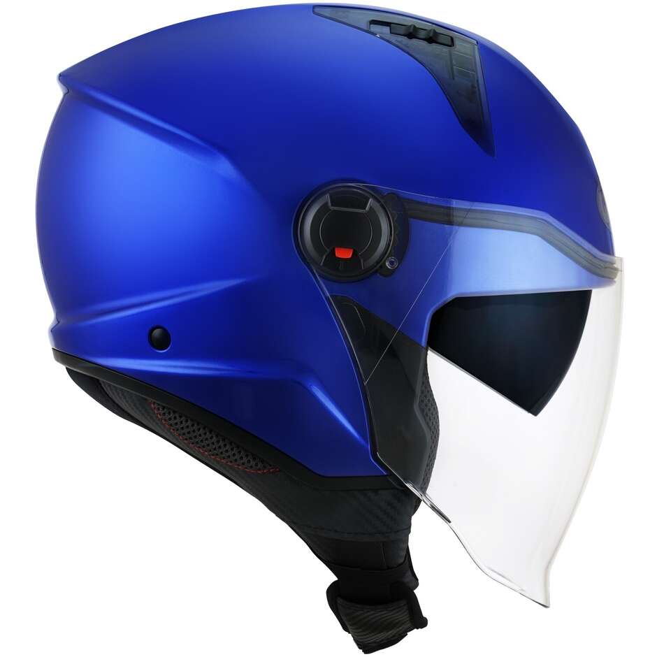 KYT D-CITY PLAIN Jet-Motorradhelm, blaues Metall