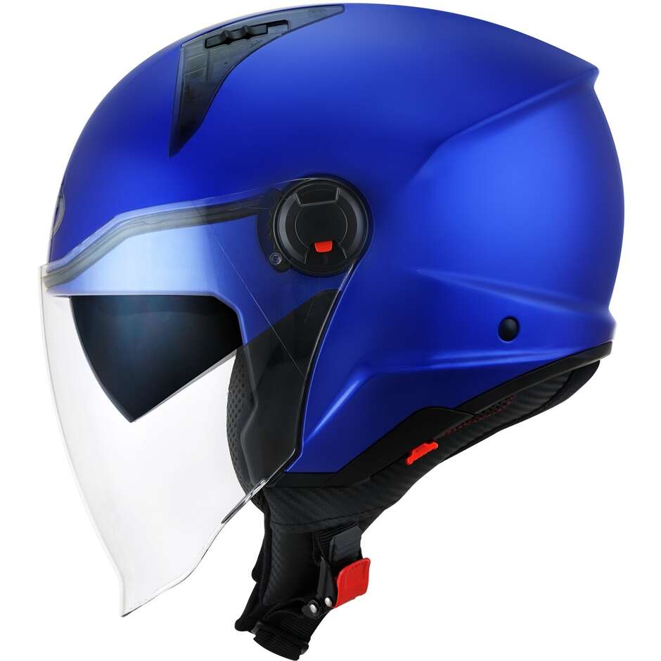 KYT D-CITY PLAIN Jet-Motorradhelm, blaues Metall