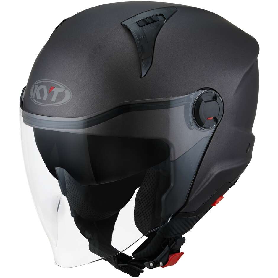 KYT D-CITY PLAIN Matt Gun Metal Jet Motorradhelm