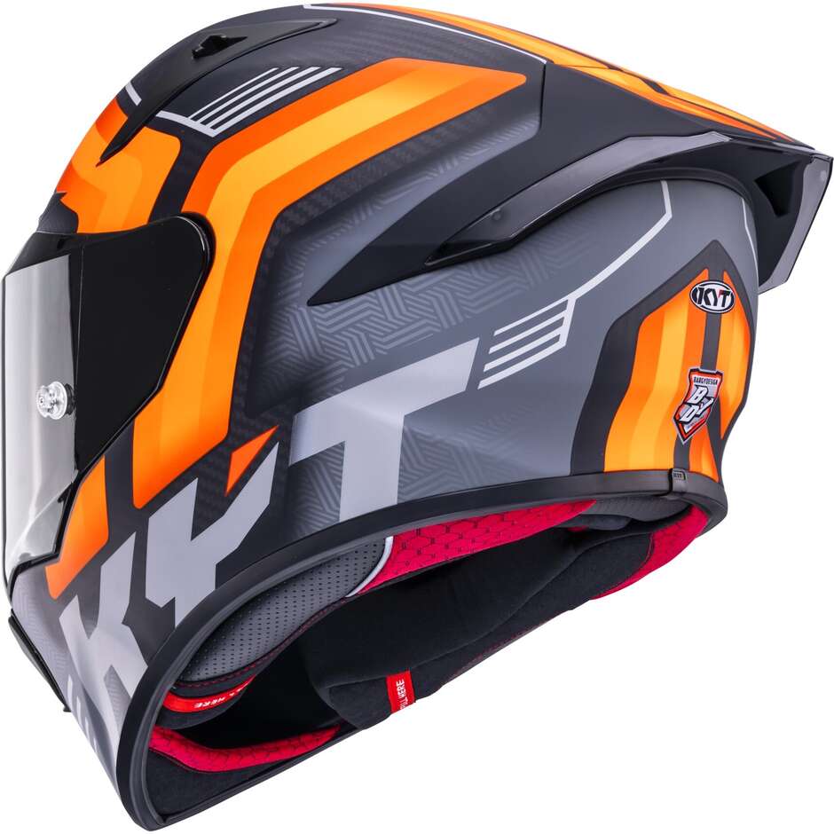 Kyt R1R CARBON ACCELERATOR Full Face Racing Motorcycle Helmet, Matte Orange