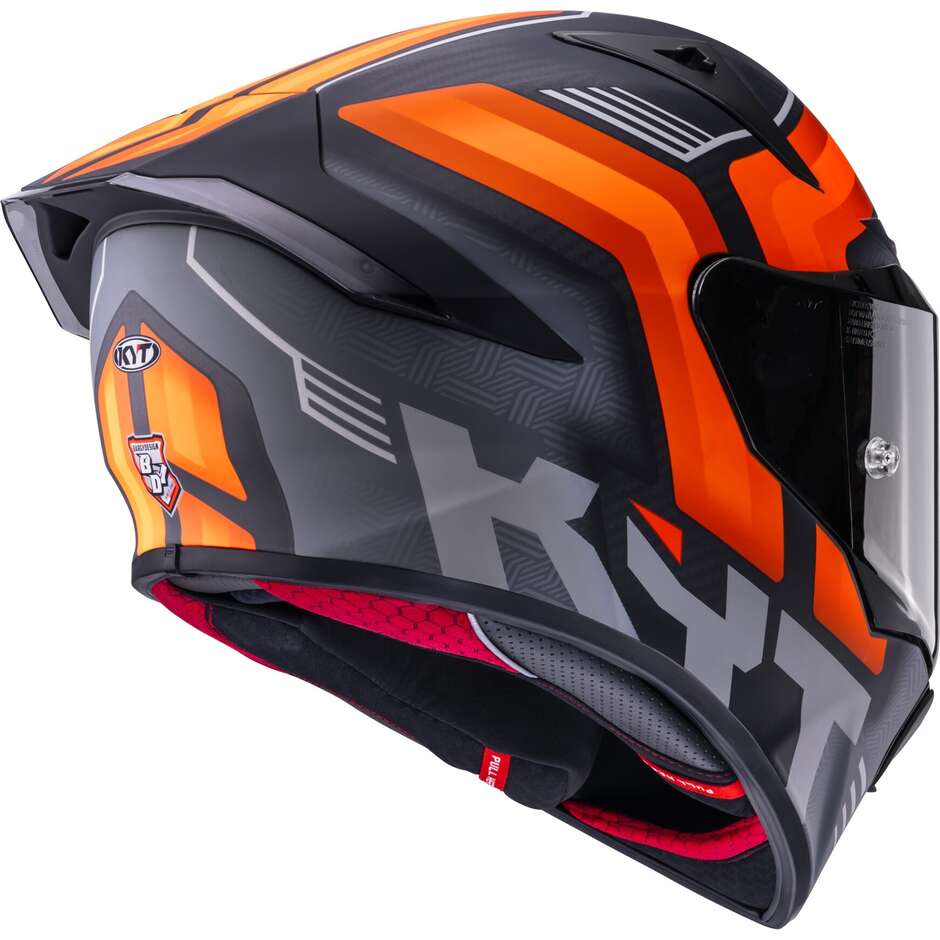 Kyt R1R CARBON ACCELERATOR Full Face Racing Motorcycle Helmet, Matte Orange