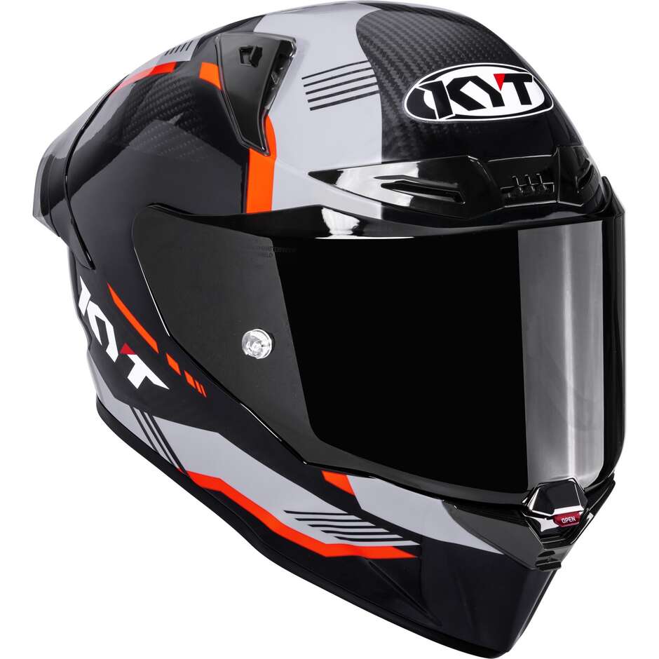 Kyt R1R CARBON ZONE Orange Full Face Racing Motorcycle Helmet