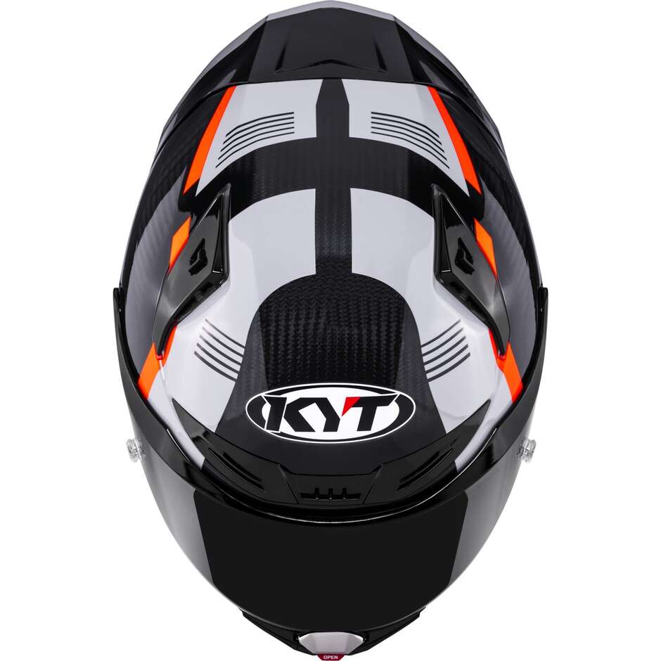 Kyt R1R CARBON ZONE Orange Integralhelm für Rennmotorräder