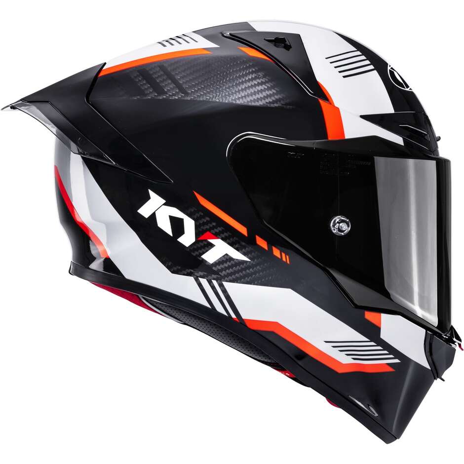 Kyt R1R CARBON ZONE Orange Integralhelm für Rennmotorräder