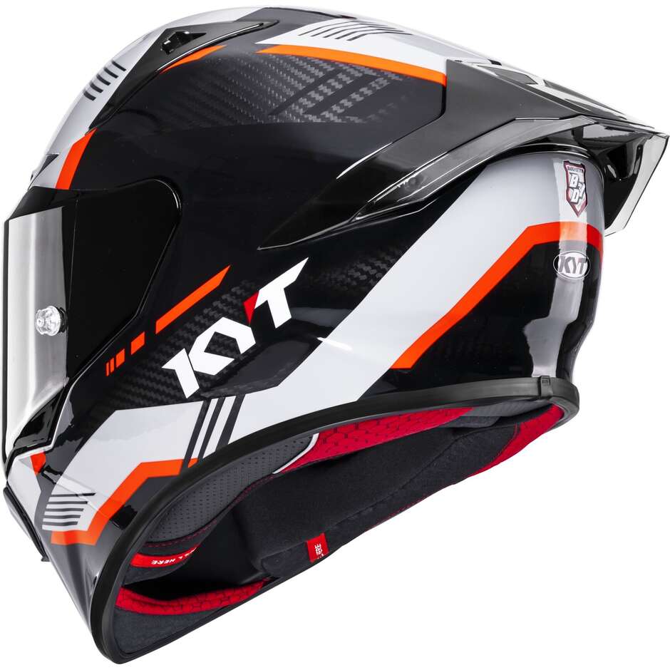 Kyt R1R CARBON ZONE Orange Integralhelm für Rennmotorräder