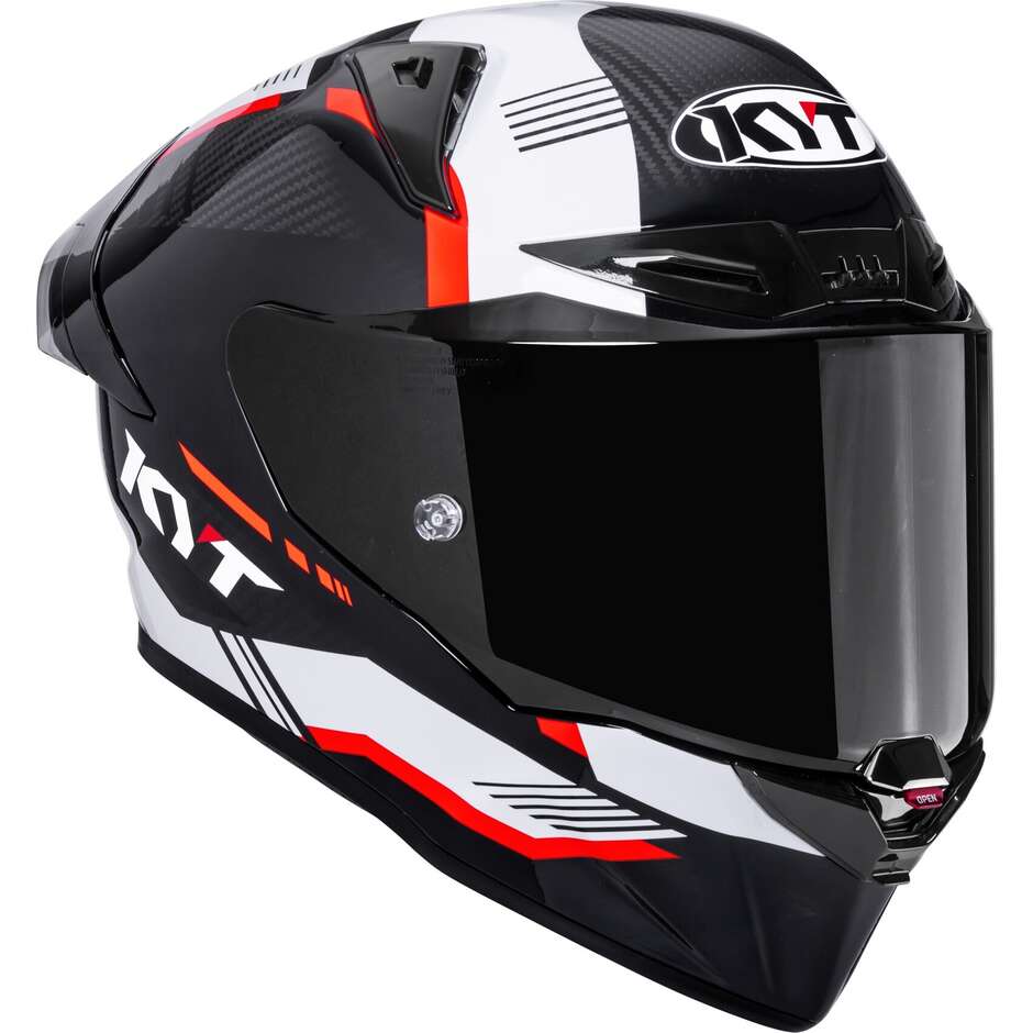 Kyt R1R CARBON ZONE Roter Integralhelm für Rennmotorräder