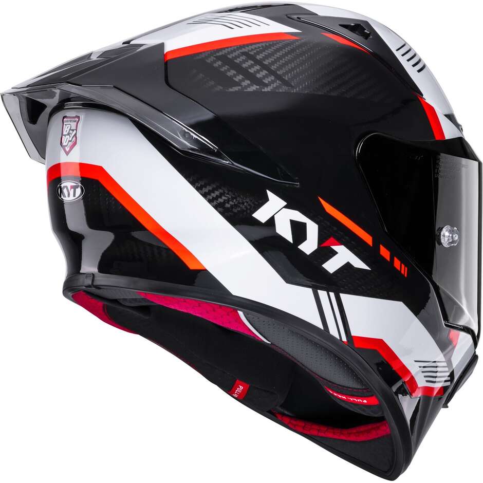 Kyt R1R CARBON ZONE Roter Integralhelm für Rennmotorräder