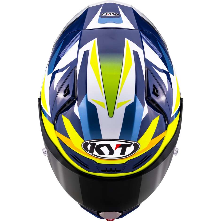 Kyt R1R Diamond Integralhelm Racing Motorrad Blau Gelb