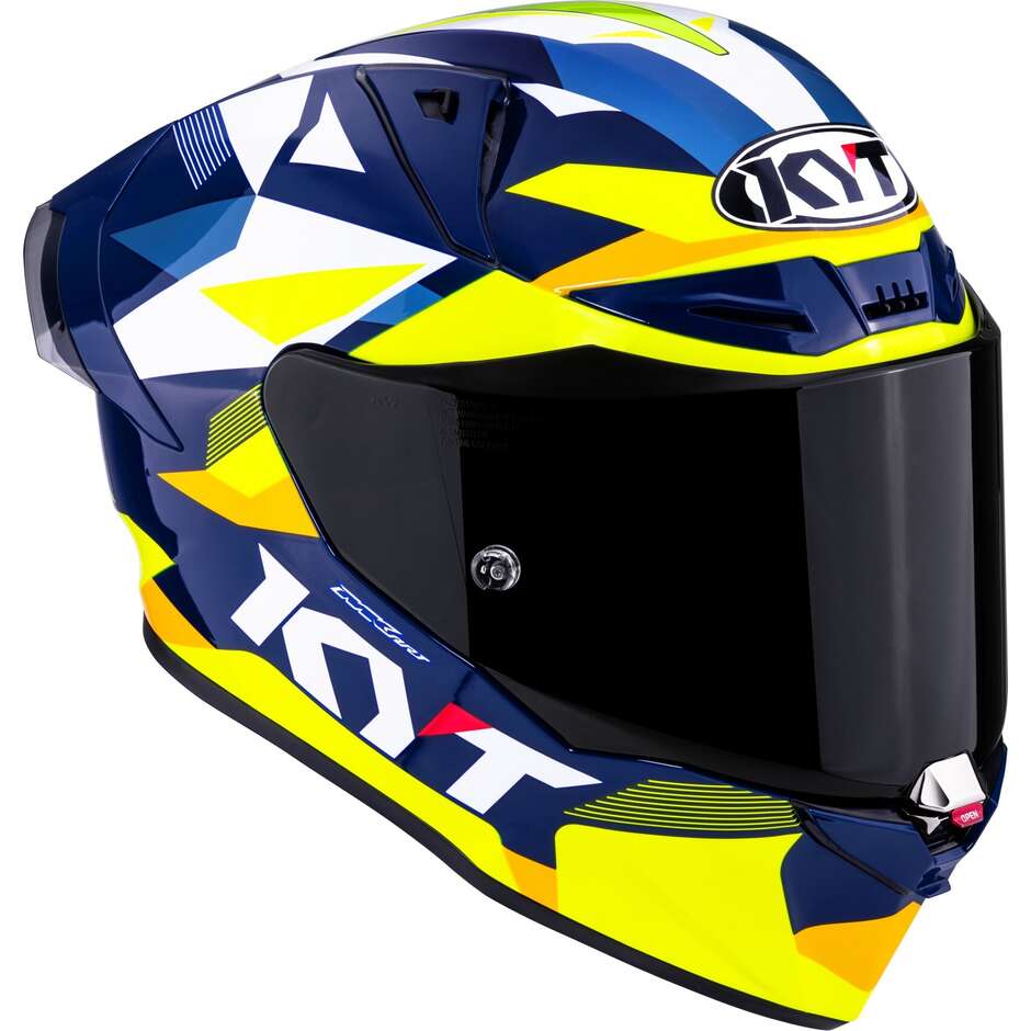 Kyt R1R Diamond Integralhelm Racing Motorrad Blau Gelb