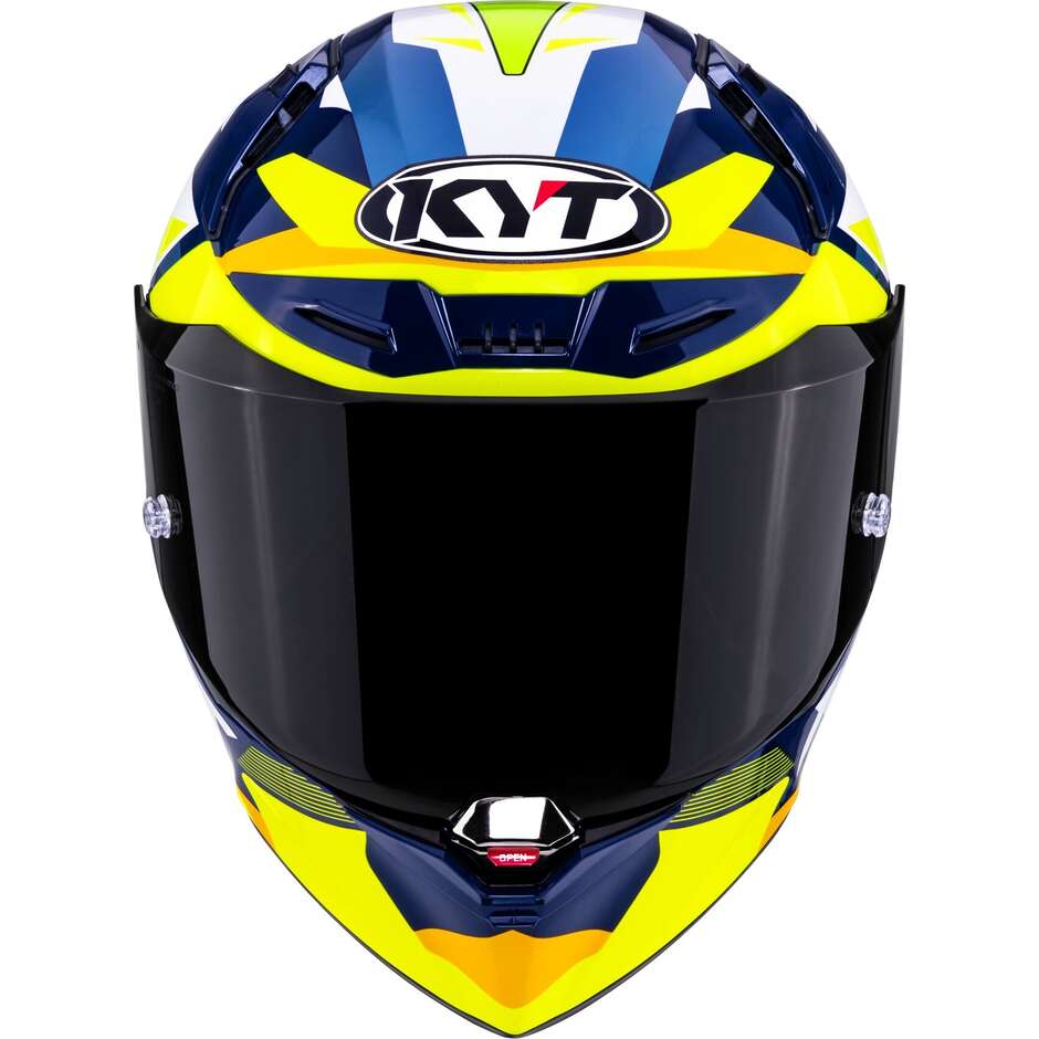 Kyt R1R Diamond Integralhelm Racing Motorrad Blau Gelb
