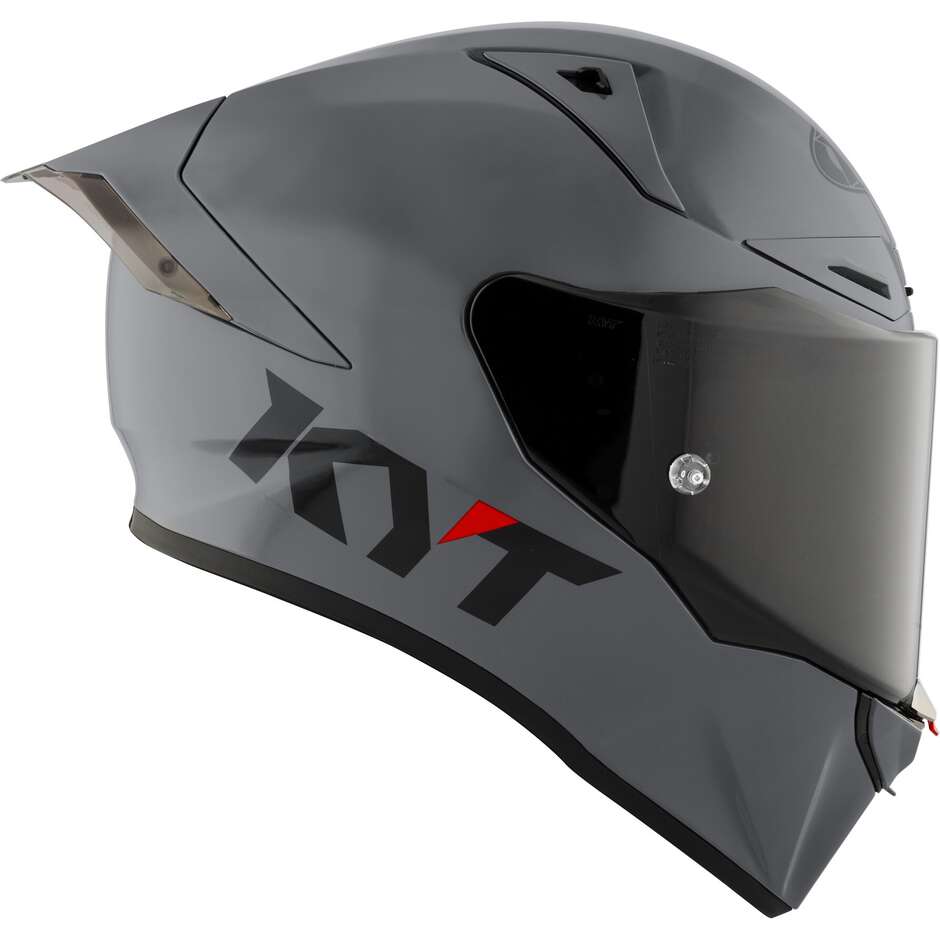 Kyt R1R PLAIN GRL Integralhelm für Rennmotorräder, Grau