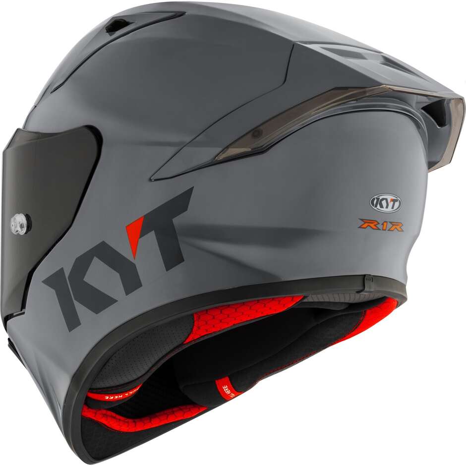 Kyt R1R PLAIN GRL Integralhelm für Rennmotorräder, Grau