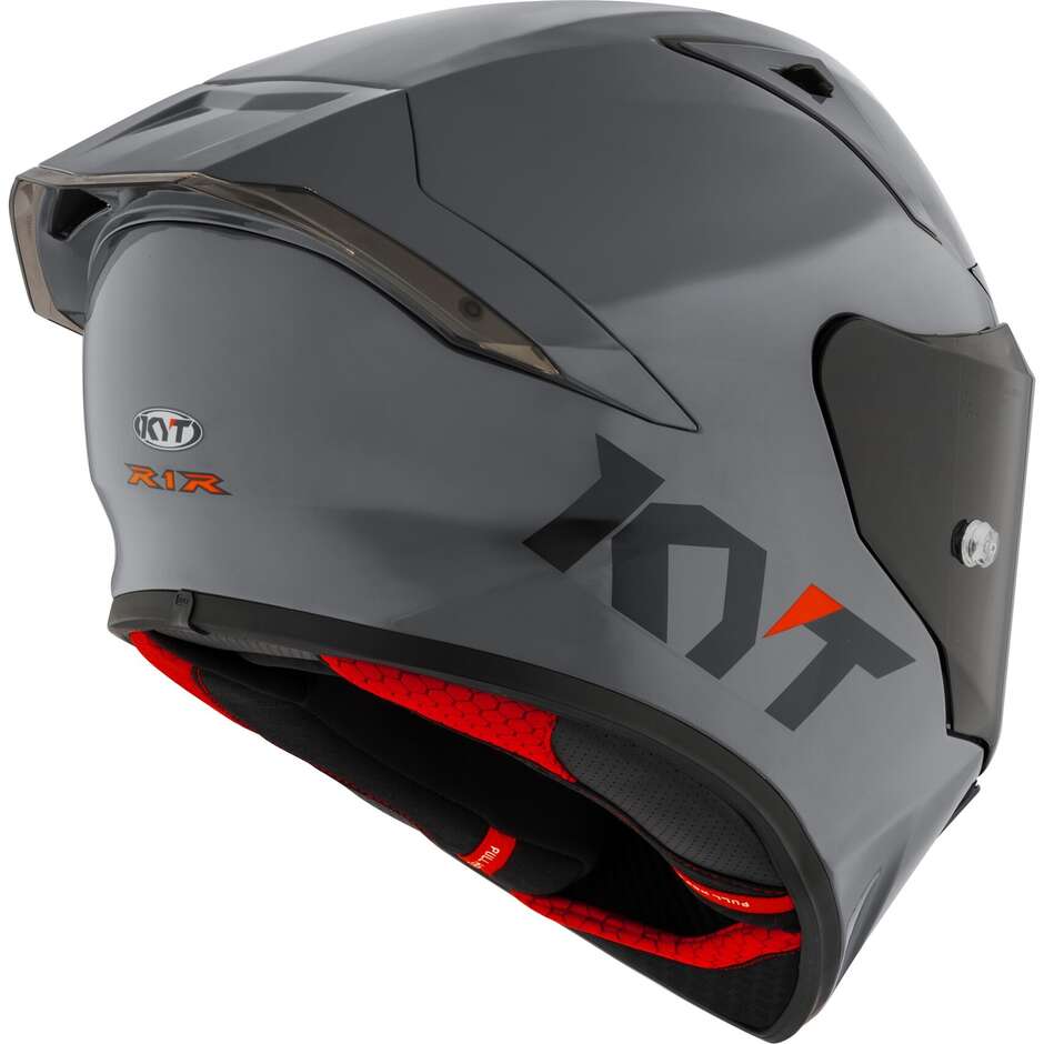Kyt R1R PLAIN GRL Integralhelm für Rennmotorräder, Grau