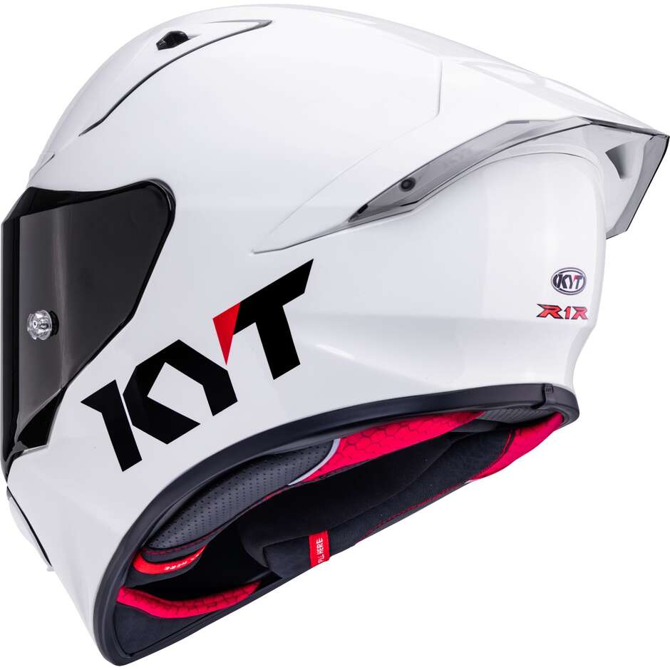 Kyt R1R PLAIN White Full Face Racing Motorcycle Helmet