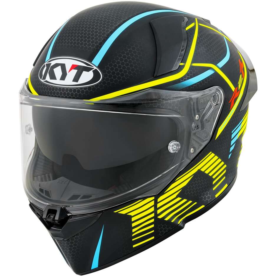 KYT R2R CONCEPT Full Face Motorcycle Helmet Matt Black Yellow