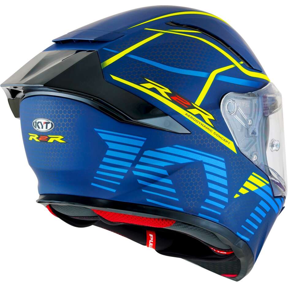 KYT R2R CONCEPT Full Face Motorcycle Helmet Matt Blue Yellow