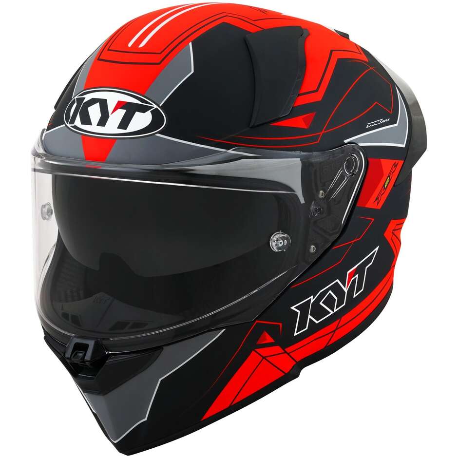 KYT R2R LED Matt Black Red Full Face Motorcycle Helmet