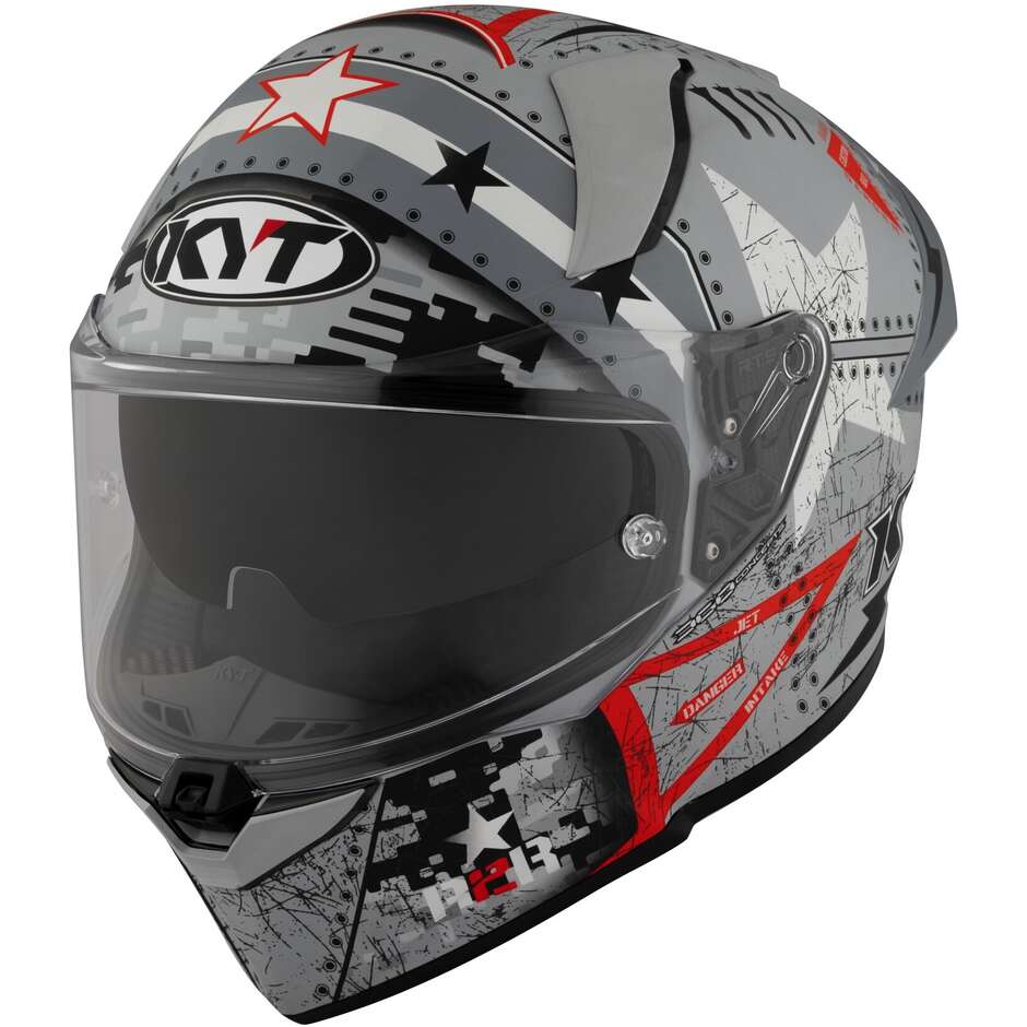 KYT R2R MAX ASSAULT Matt Gray Full Face Motorcycle Helmet