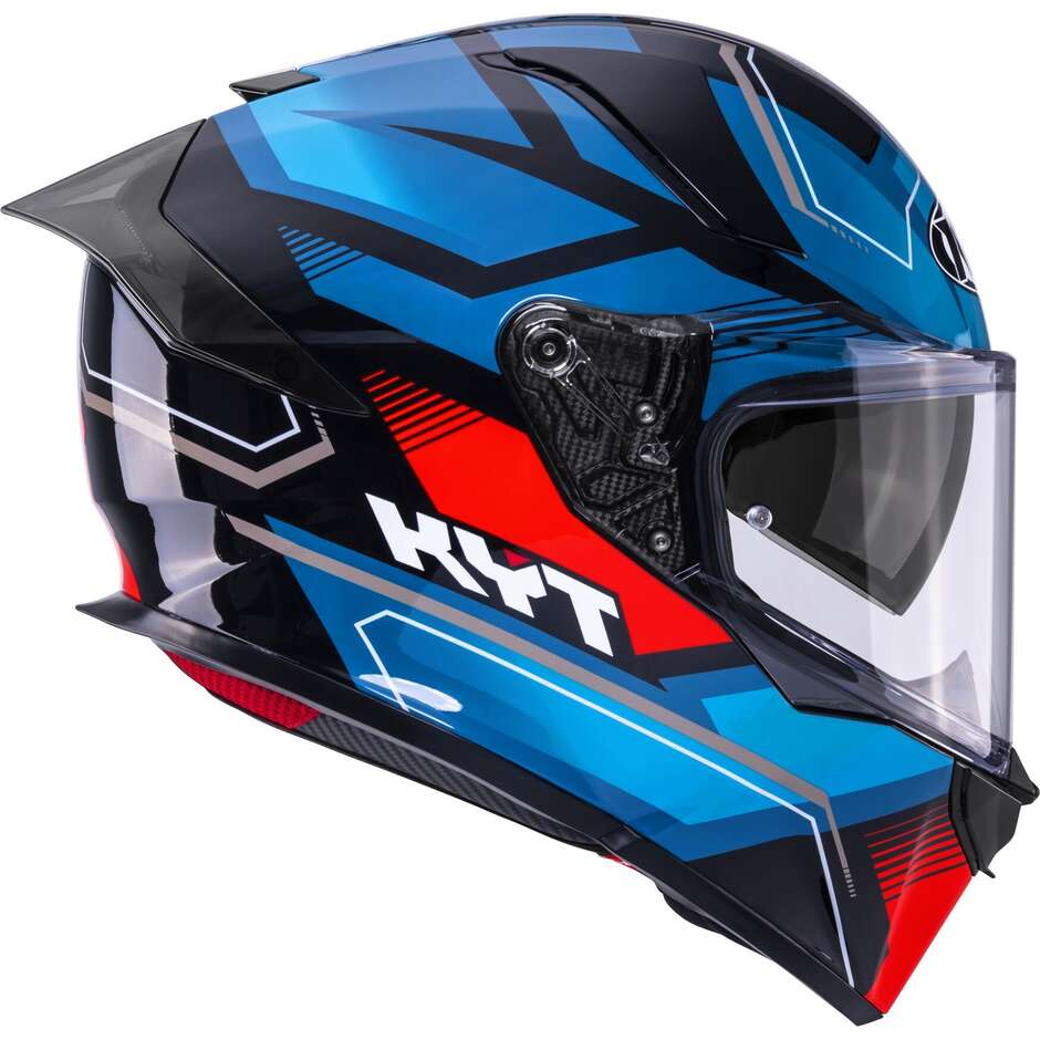 Kyt R2R PARSEC Full Face Touring Motorcycle Helmet Black Blue Red