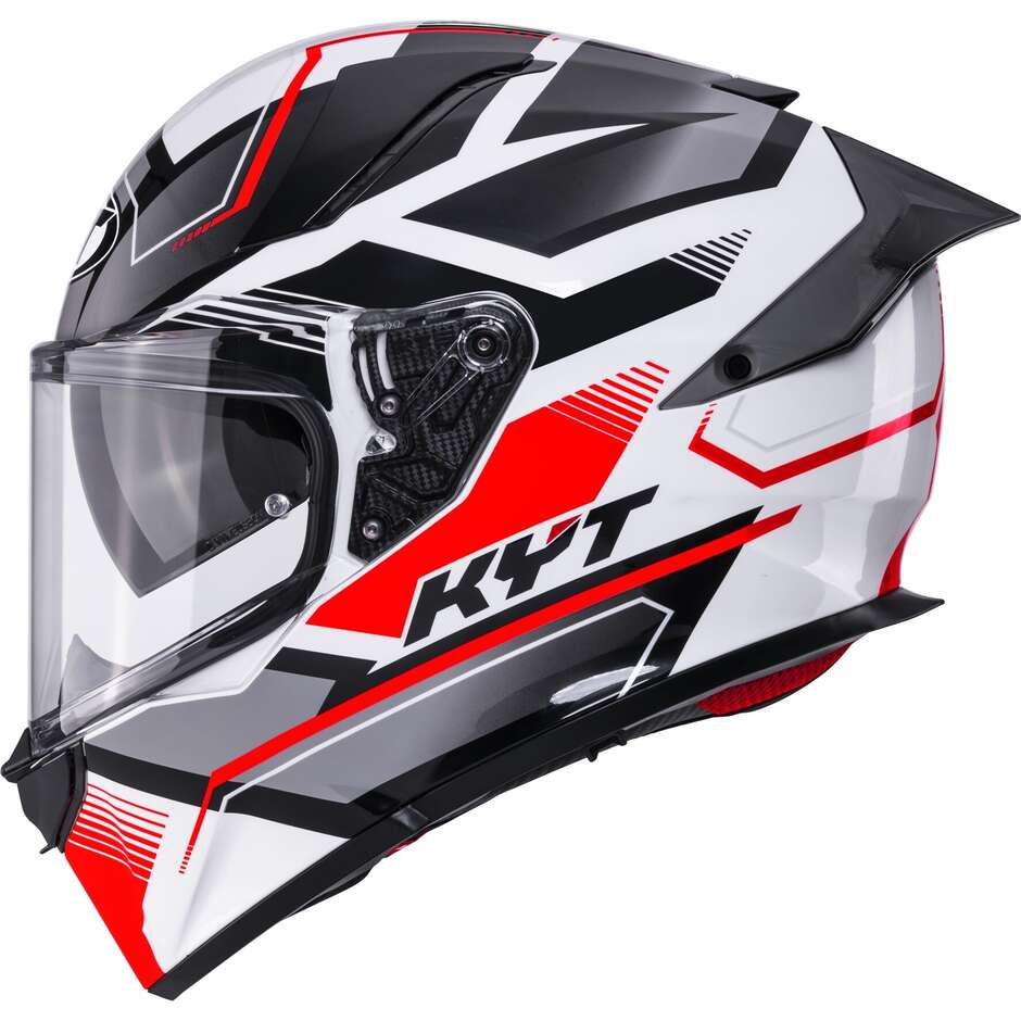 Kyt R2R PARSEC Full Face Touring Motorcycle Helmet White Red
