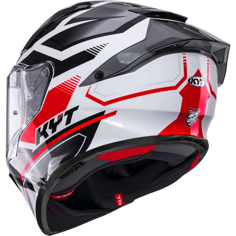 Kyt R2R PARSEC Full Face Touring Motorcycle Helmet White Red