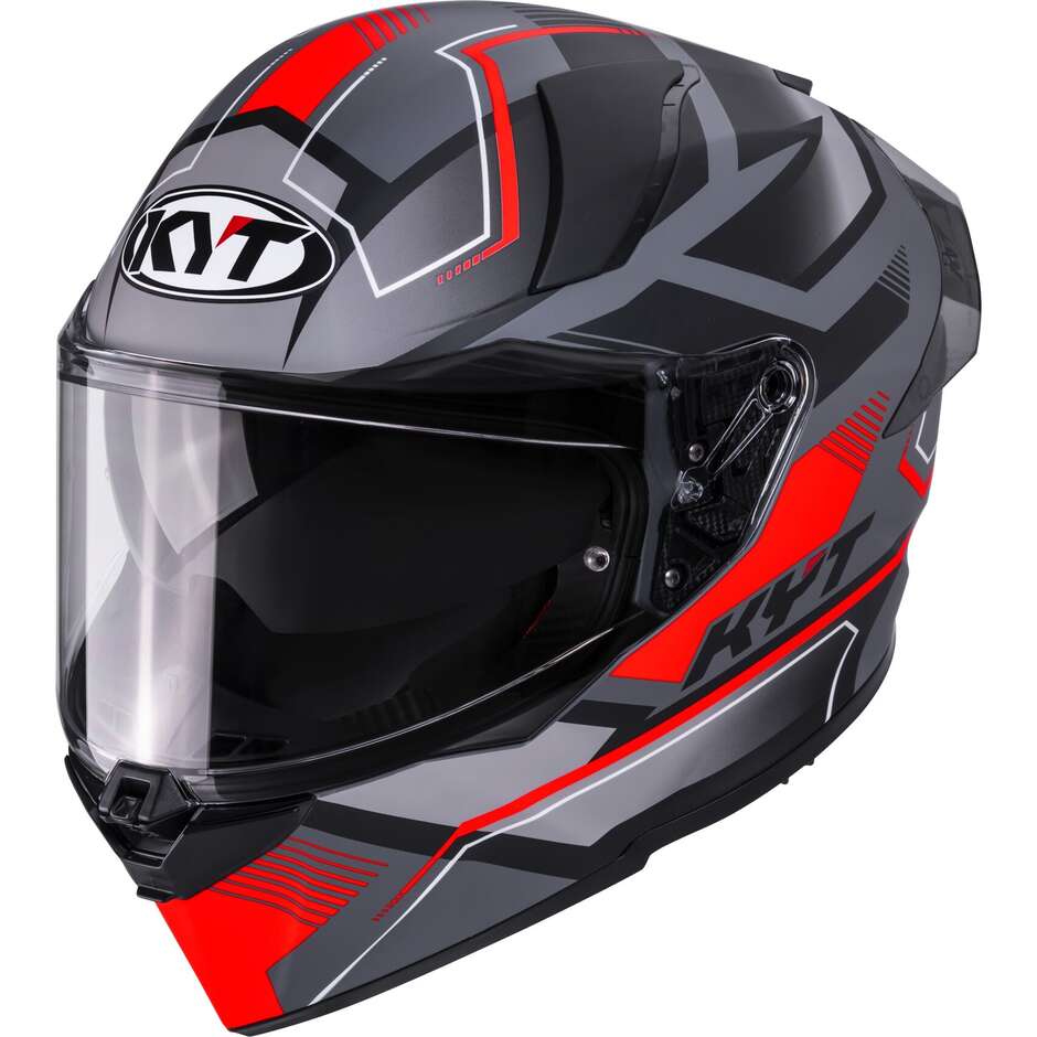 Kyt R2R PARSEC Matte GRL Grey Red Full Face Touring Motorcycle Helmet