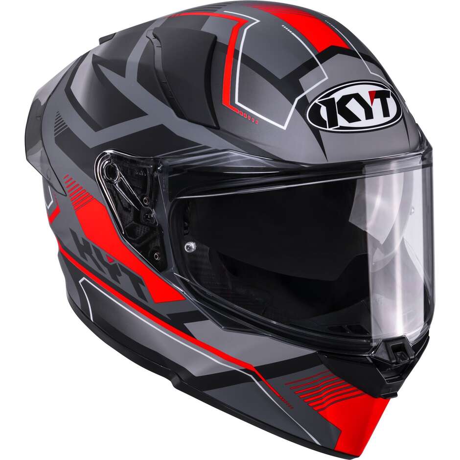 Kyt R2R PARSEC Matte GRL Grey Red Full Face Touring Motorcycle Helmet