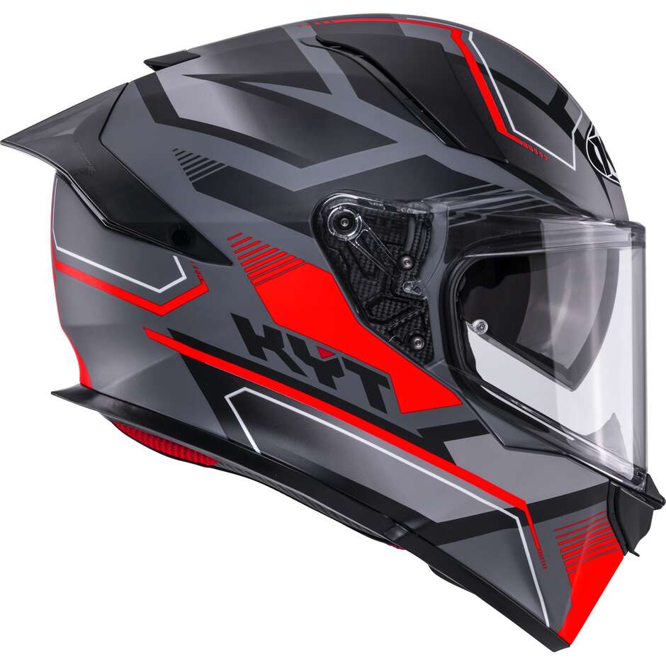 Kyt R2R PARSEC Matte GRL Grey Red Full Face Touring Motorcycle Helmet