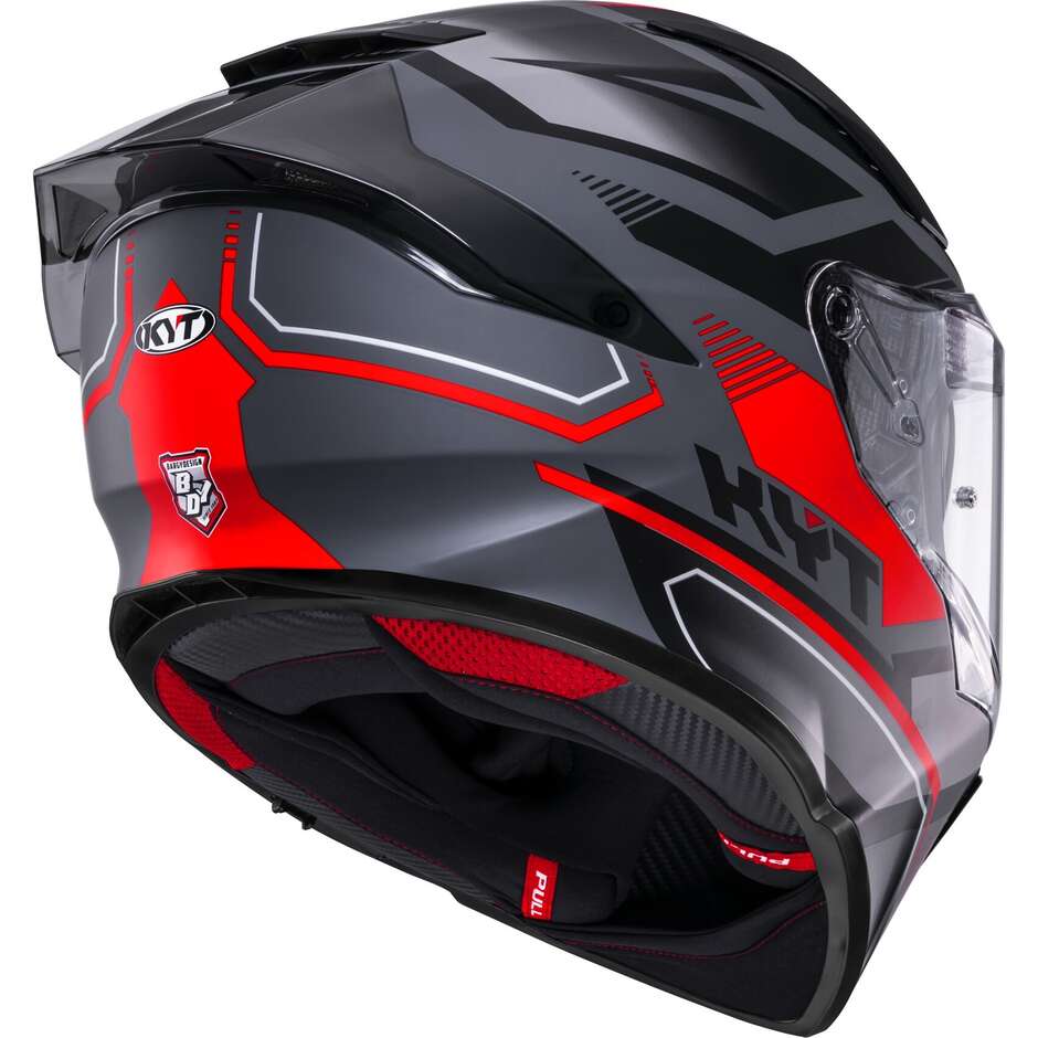 Kyt R2R PARSEC Matte GRL Grey Red Full Face Touring Motorcycle Helmet