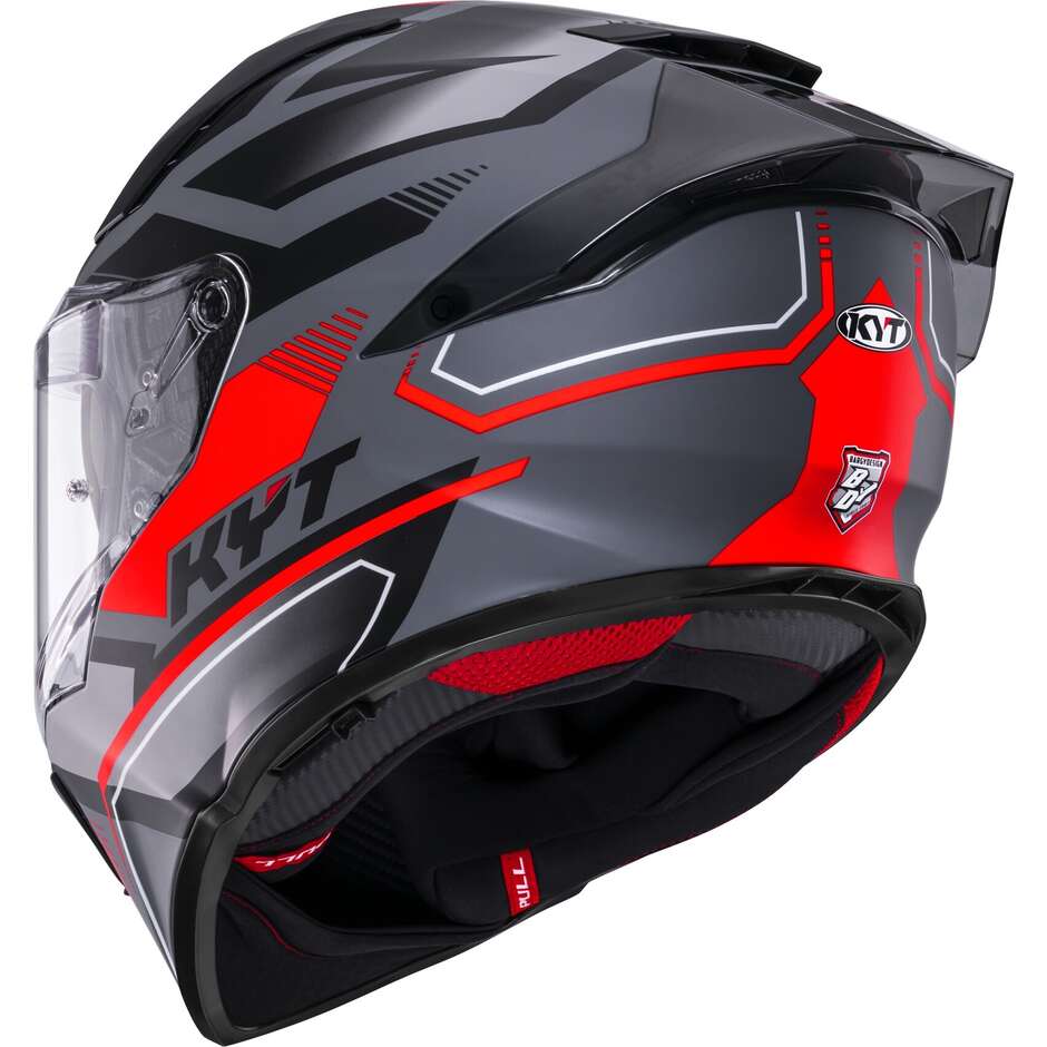 Kyt R2R PARSEC Matte GRL Grey Red Full Face Touring Motorcycle Helmet