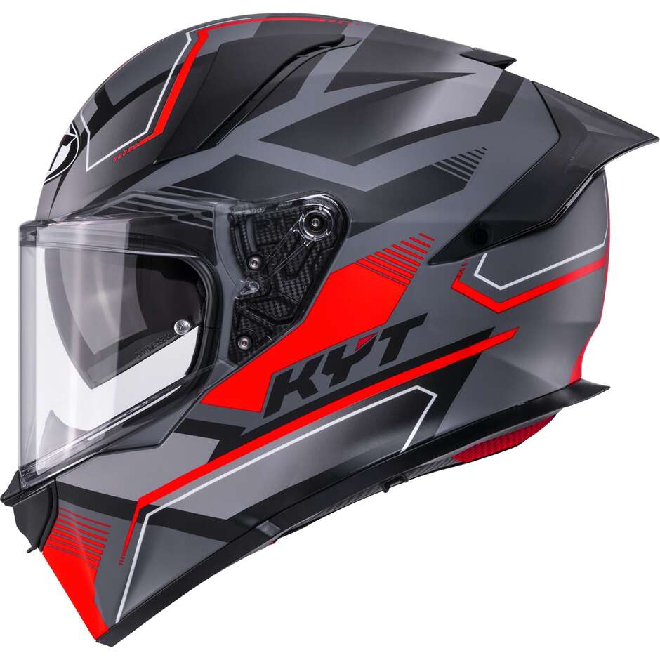 Kyt R2R PARSEC Matte GRL Grey Red Full Face Touring Motorcycle Helmet