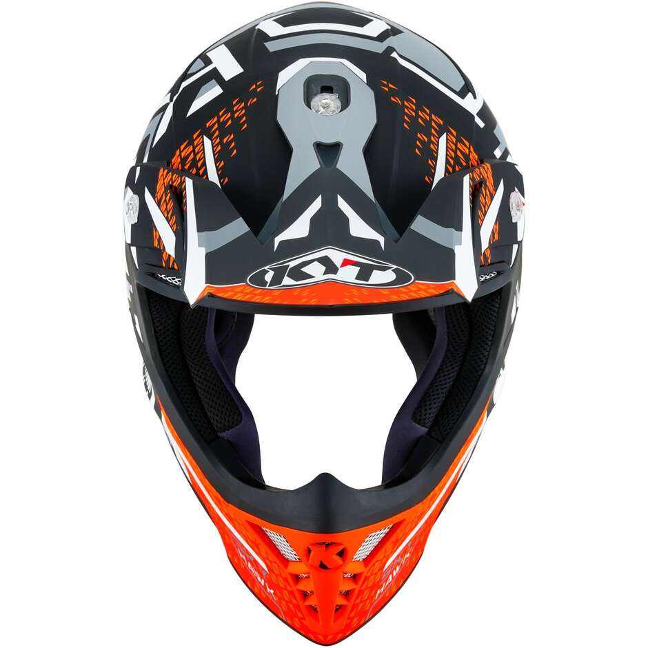 KYT SKYHAWK HYPERFLOW Mattgrau/Orange Cross Enduro Motorradhelm
