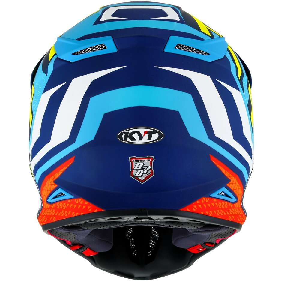 KYT SKYHAWK HYPERFLOW Motocross Enduro Helmet Matt Clear Blue/Red