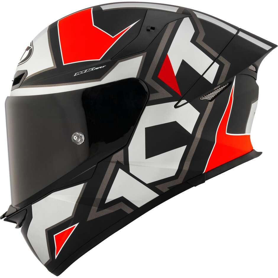 Kyt TT-REVO ELECTRON Full Face Motorcycle Helmet Matt Grey Red