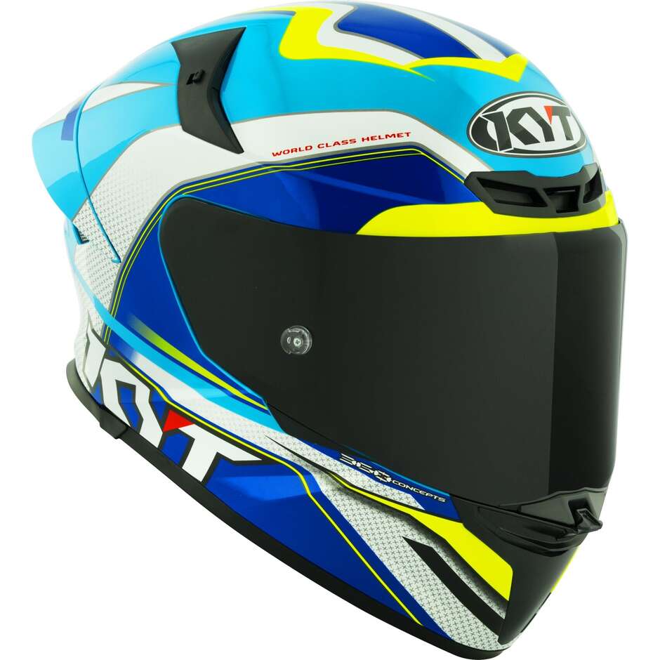 Kyt TT-REVO GRAN PRIX Integral-Motorradhelm Weiß Blau