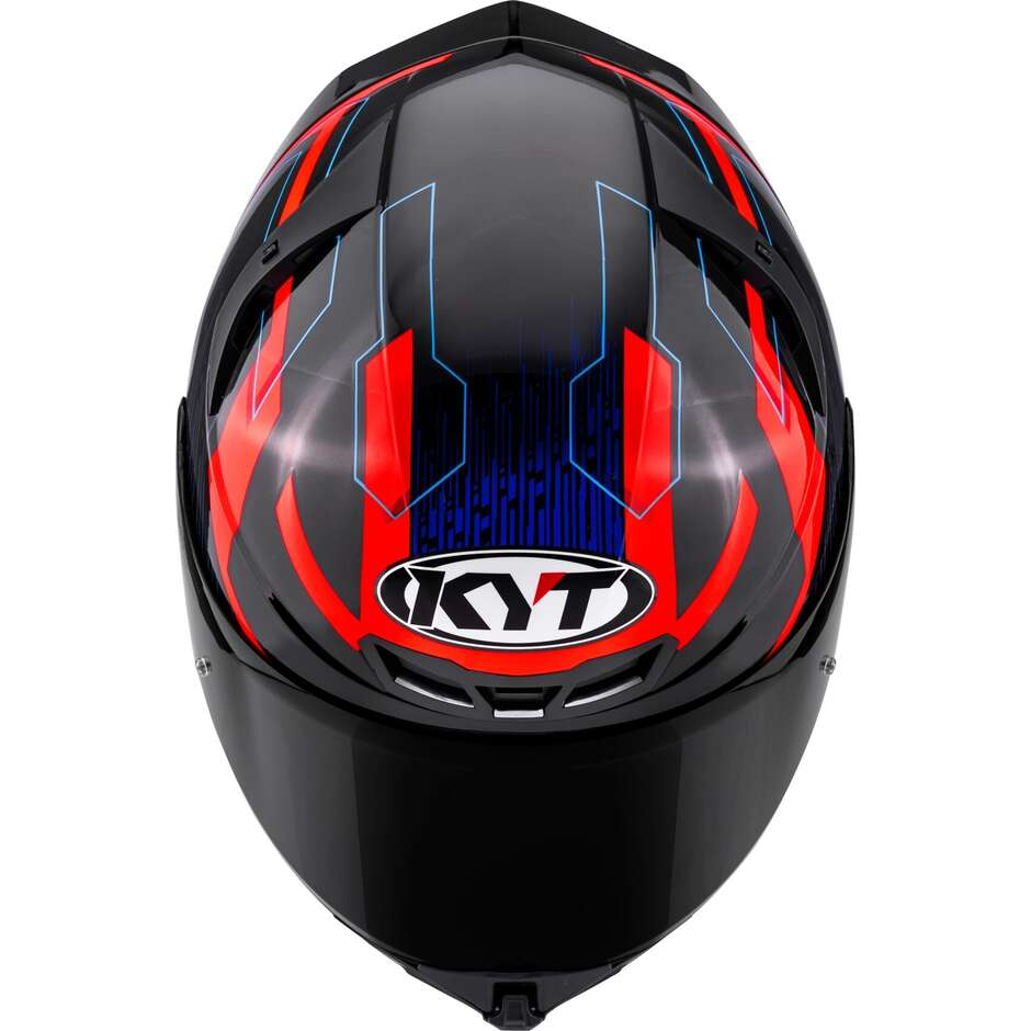 Kyt TT-REVO SPEEDING Full Face Motorcycle Helmet Black Red Blue
