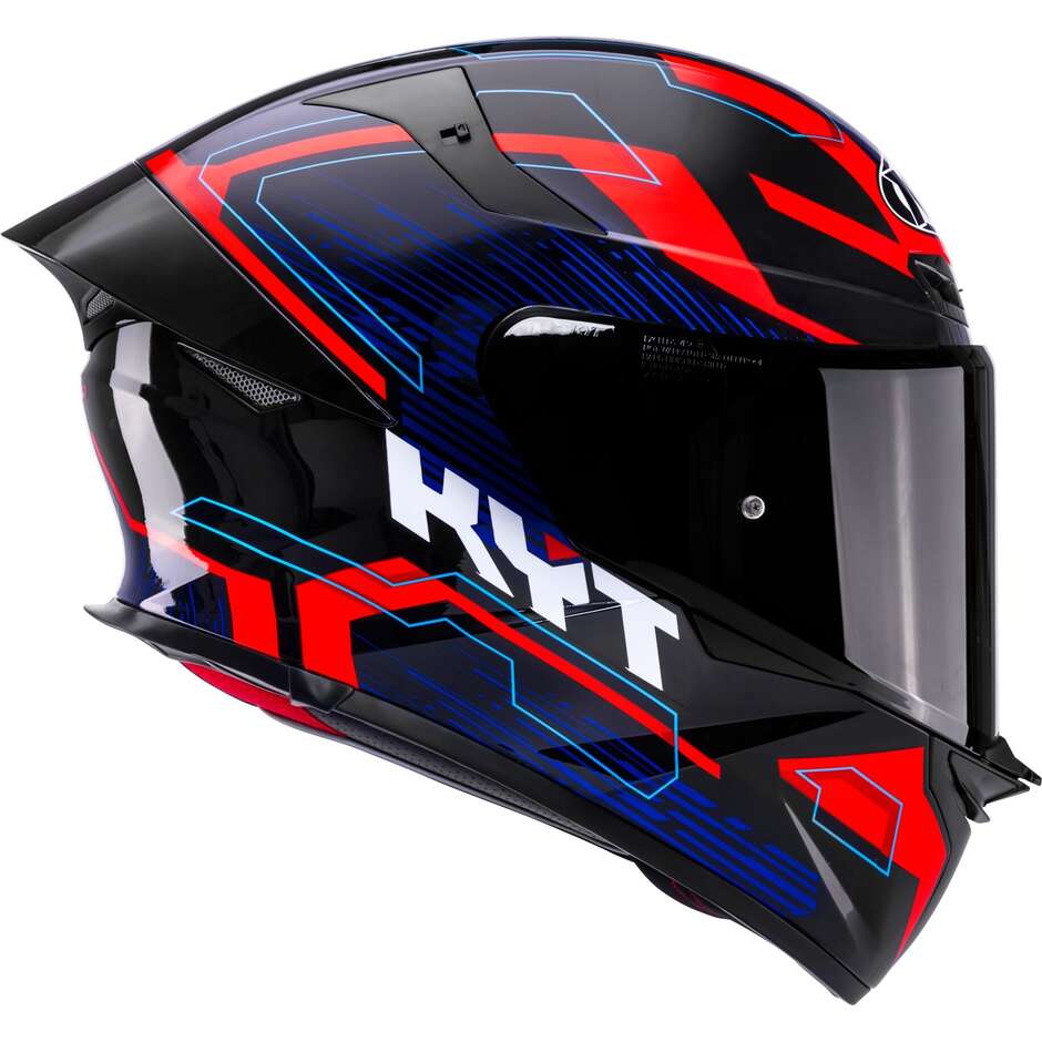 Kyt TT-REVO SPEEDING Full Face Motorcycle Helmet Black Red Blue