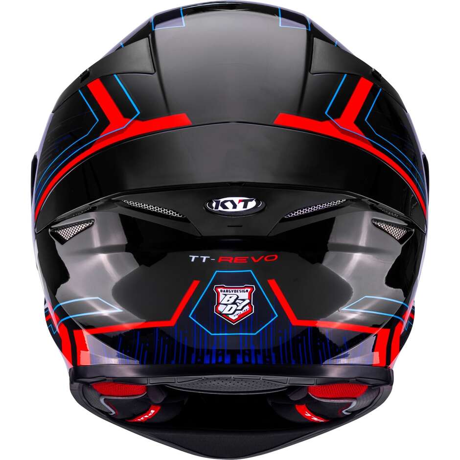 Kyt TT-REVO SPEEDING Full Face Motorcycle Helmet Black Red Blue