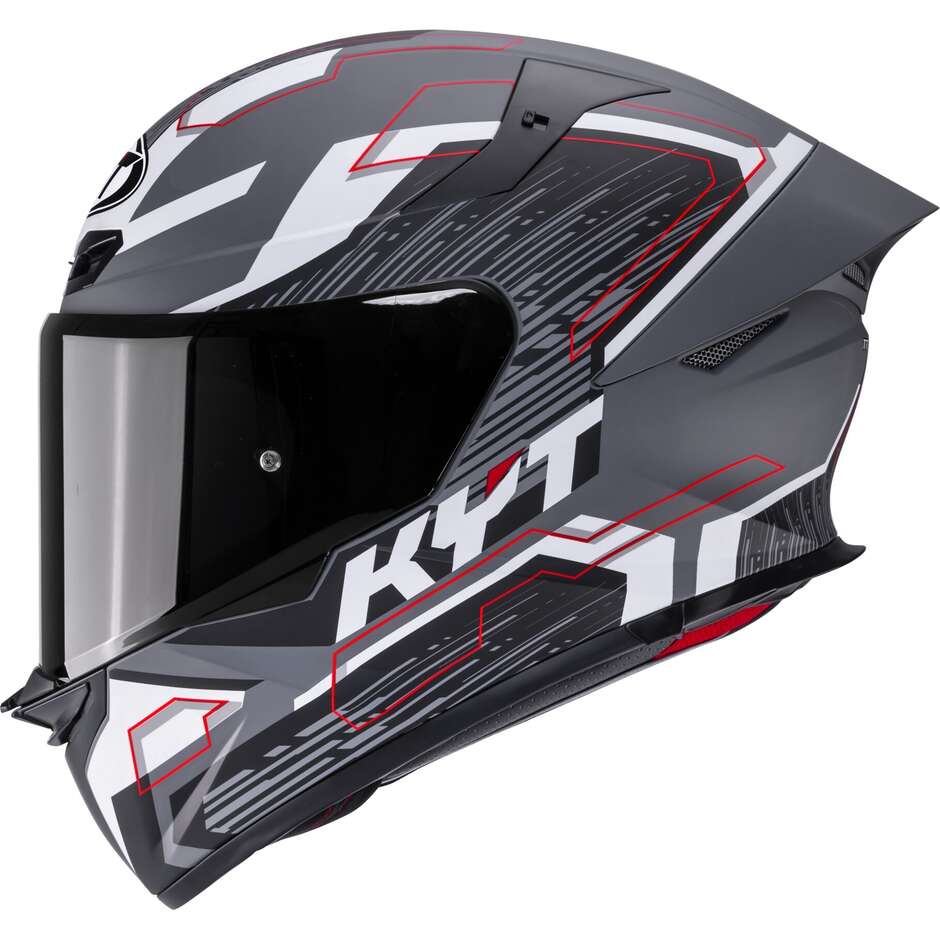 Kyt TT-REVO SPEEDING Full Face Motorcycle Helmet Matte Grl Grey Black