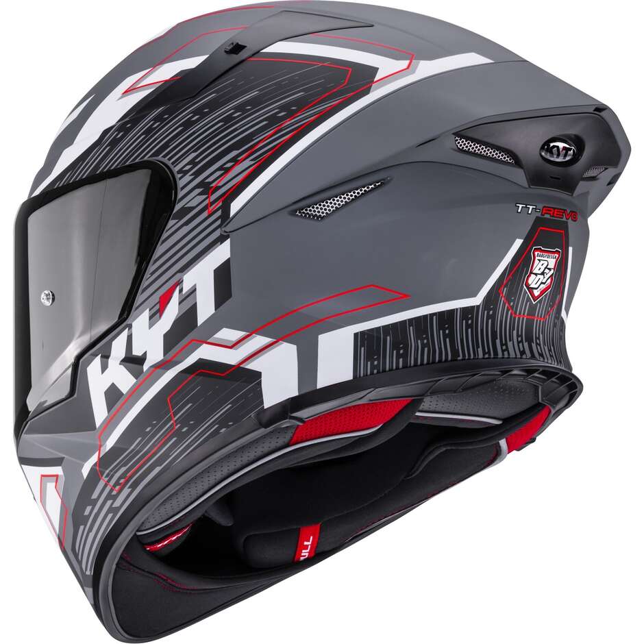 Kyt TT-REVO SPEEDING Full Face Motorcycle Helmet Matte Grl Grey Black