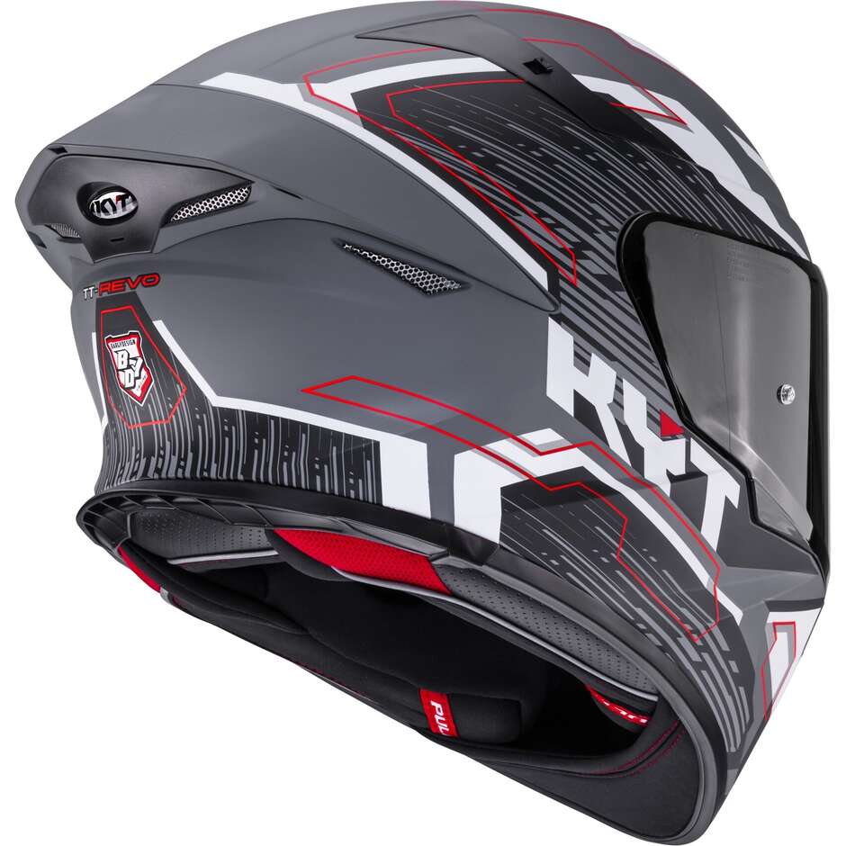 Kyt TT-REVO SPEEDING Full Face Motorcycle Helmet Matte Grl Grey Black