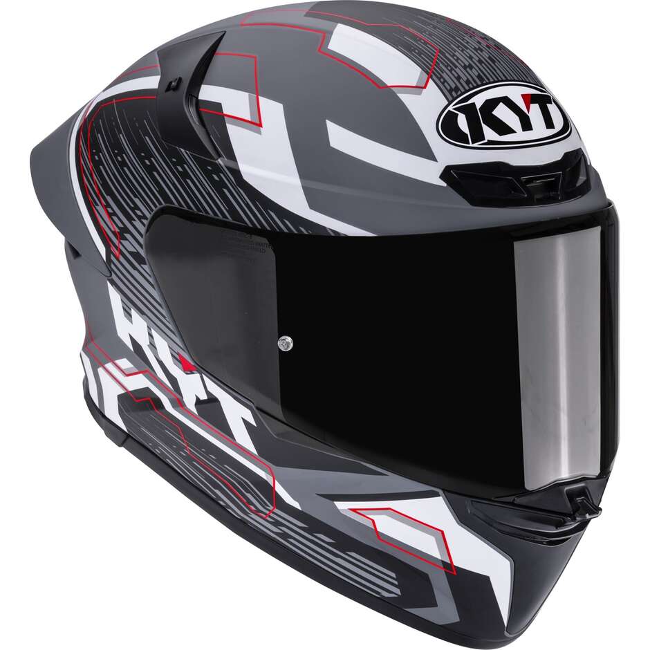 Kyt TT-REVO SPEEDING Full Face Motorcycle Helmet Matte Grl Grey Black