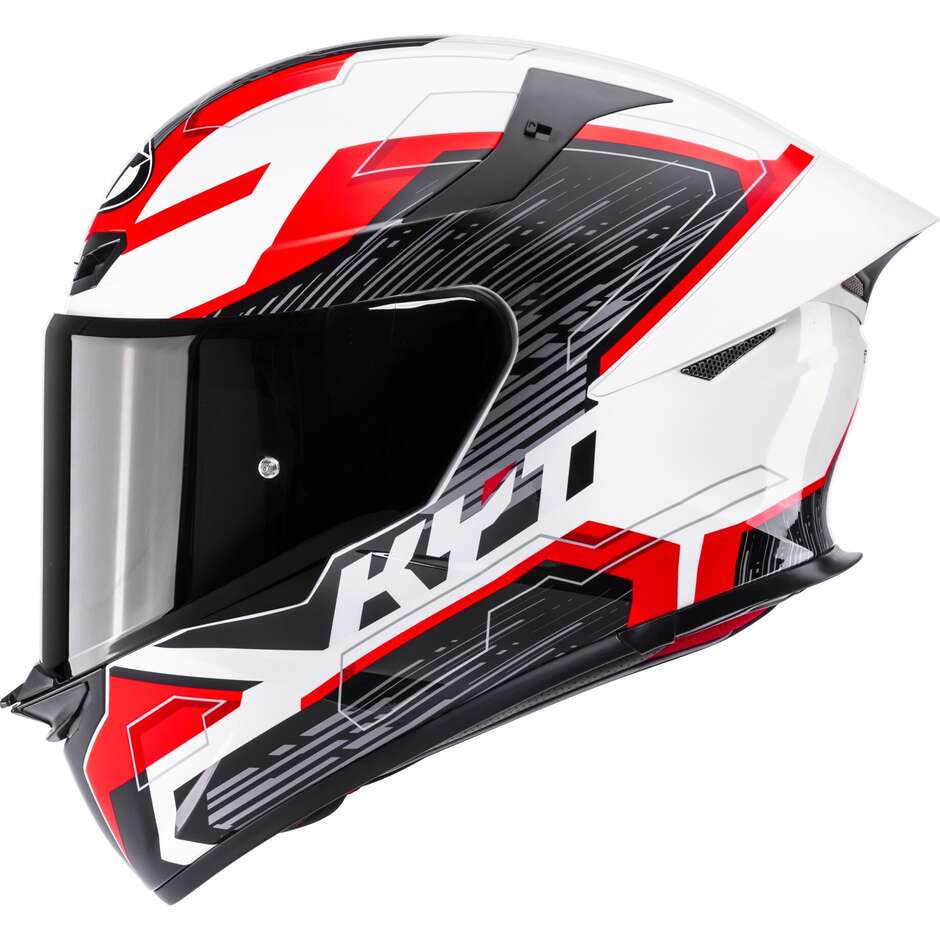 Kyt TT-REVO SPEEDING Full Face Motorcycle Helmet White Red