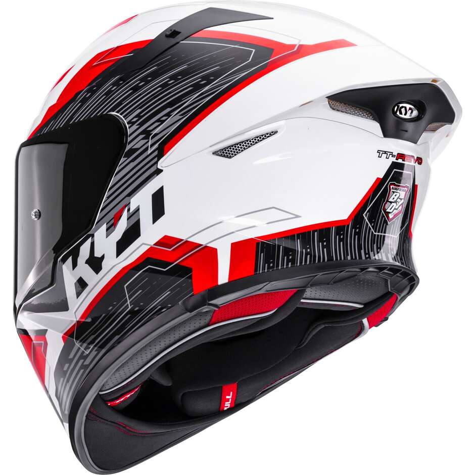 Kyt TT-REVO SPEEDING Full Face Motorcycle Helmet White Red