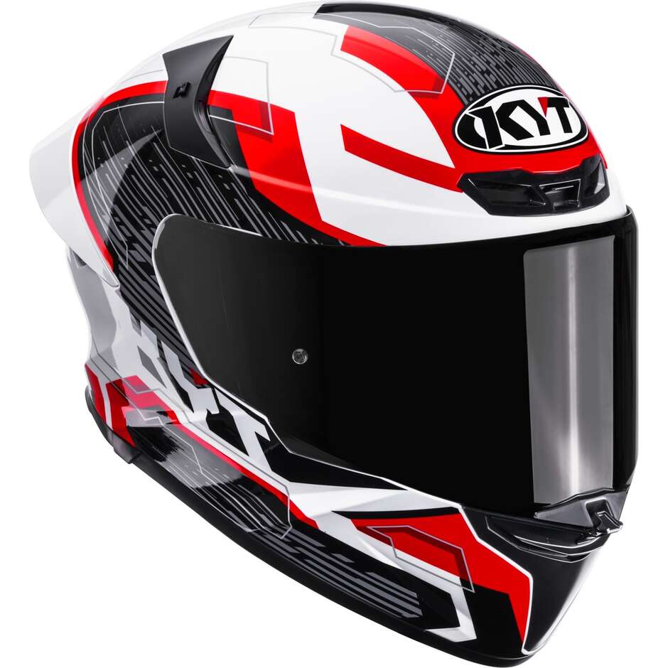 Kyt TT-REVO SPEEDING Full Face Motorcycle Helmet White Red