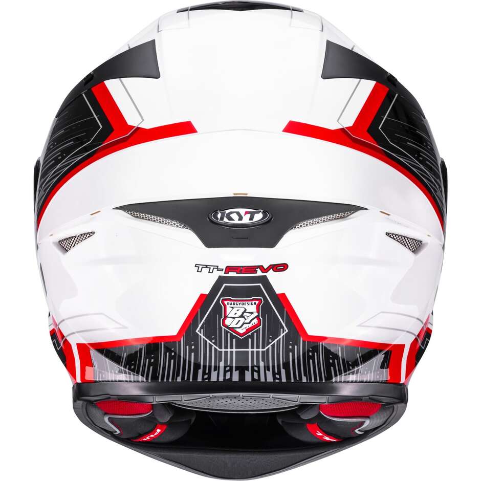 Kyt TT-REVO SPEEDING Full Face Motorcycle Helmet White Red